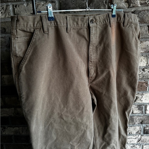 Carhartt RN#14806 Cargo Work Utility Carpenter Pants 50x32 Brown Loose Orig Fit - Picture 3 of 12
